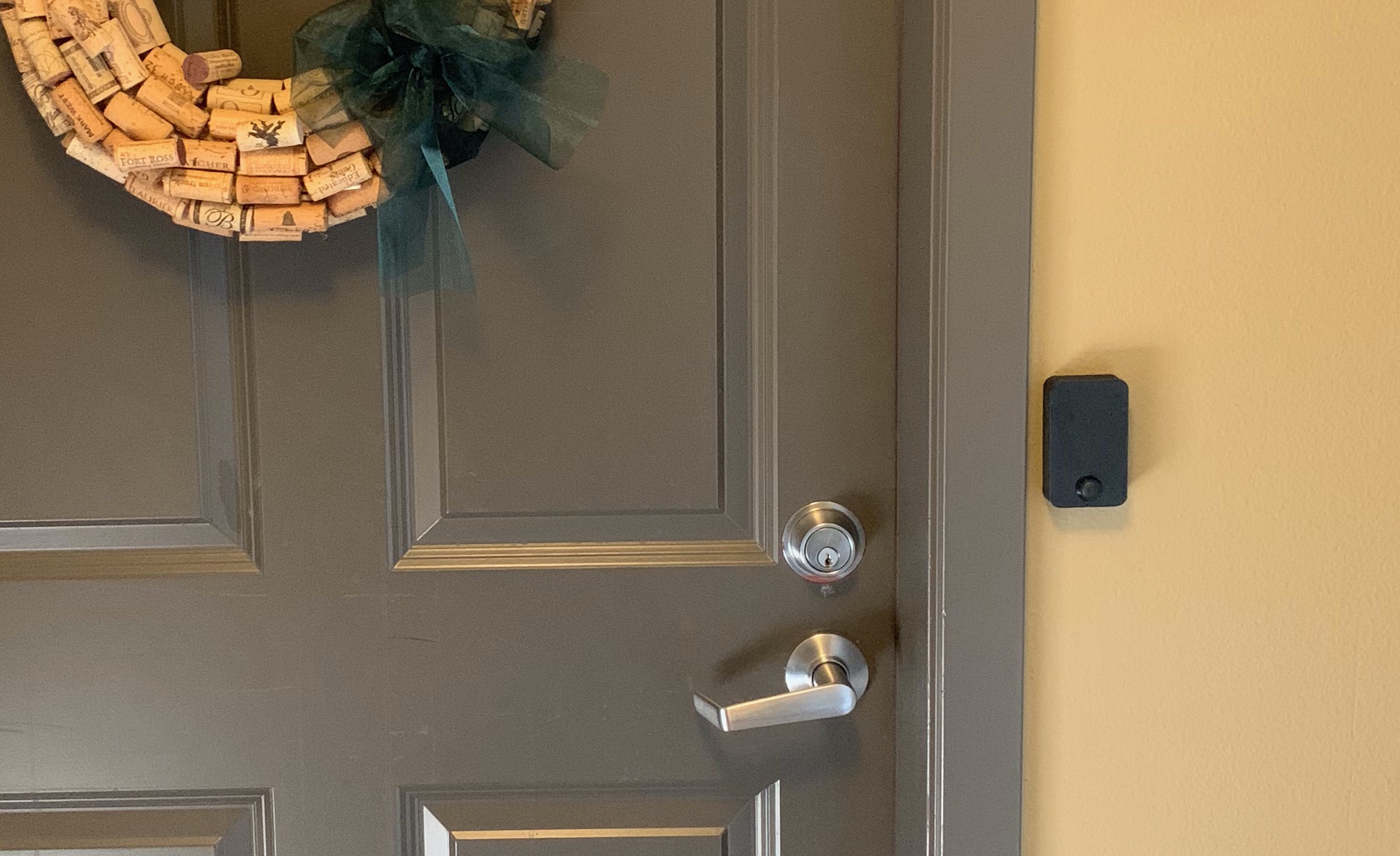 doorbell installed next to door